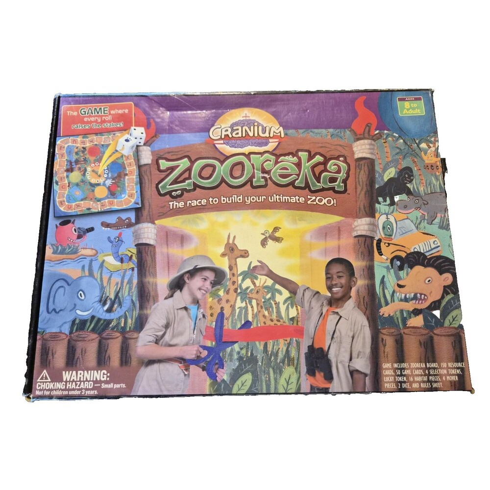 Zooreka Board Game COMPLETE Cranium 2006 Family Kids Animals Safari Zoo